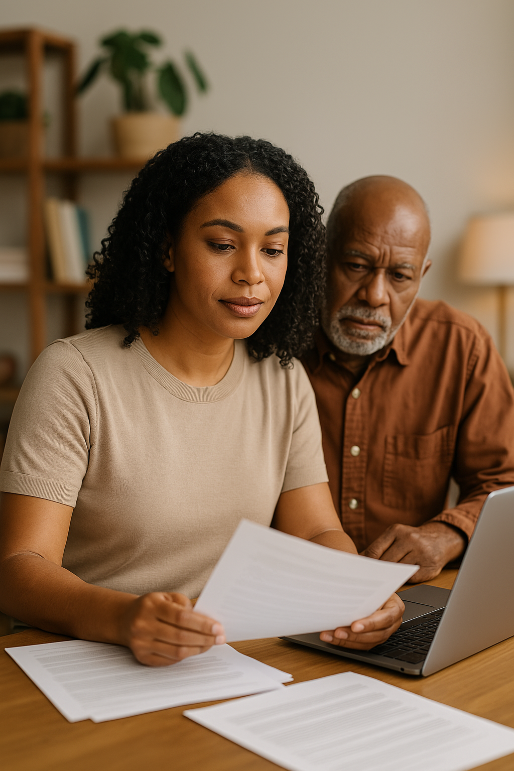 Estate-Planning-Dad-and-Daugther at table with laptop